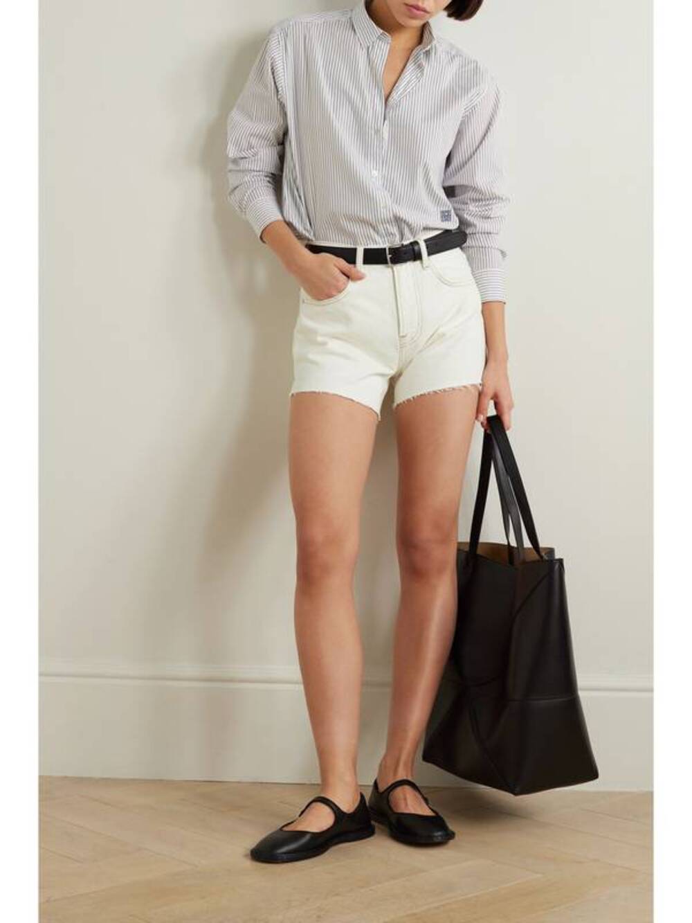 Frame Denim Le Super High Short Raw Fray White 24 NEW Minimalist CleanGirl Boho